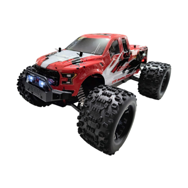 AUTOMODELO ELÉTRICO COMPLETO MONSTER TRUCK REBEL 1/10 4WD COM LED FAROL E LANTERNA BATERIA LI-ION 7.4V 2000MAH E CARREGADOR USB FS RACING 53815FD L
